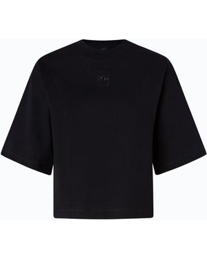 Pinko T-Shirt With Wide Sleeves And Love Birds Logo - Black