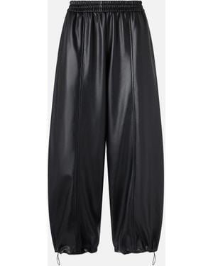 Pinko Faux Leather Balloon Pants - Blue