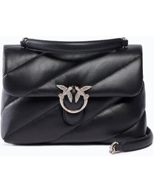 Pinko Borsa Media A Tracolla Love Bag Puff Maxi Quilt New Buckle - Nero