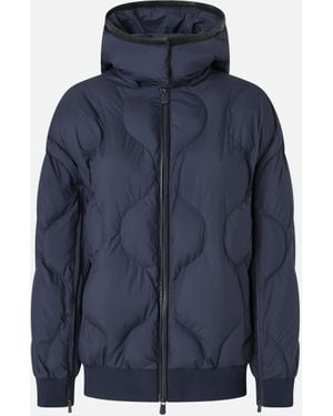 Pinko Padded Bomber Jacket With Hood - Blue