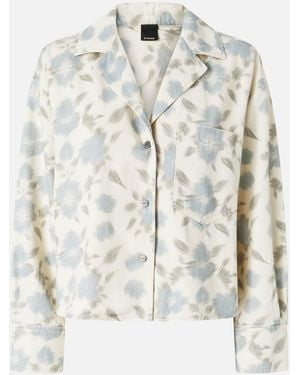 Pinko Lightweight Boxy Shirt With Floral Print - White