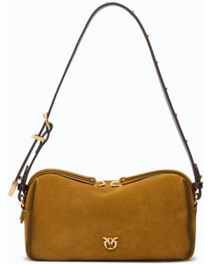 Pinko Minibolso Baúl Bandolera De Ante Efecto Espray - Blanco