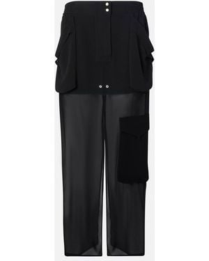 Pinko Falda Larga De Georgette Con Bolsillos - Negro