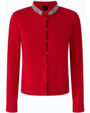 Pinko Cardigan With Jewel Collar - Red