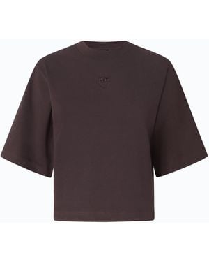 Pinko T-Shirt With Wide Sleeves And Love Birds Logo - Gray