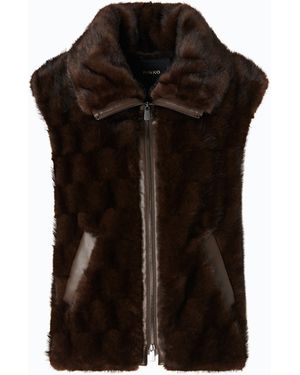 Pinko Faux Fur Vest With Zip - Black