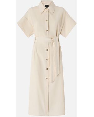 Pinko Midi Shirt Dress With Belt - White