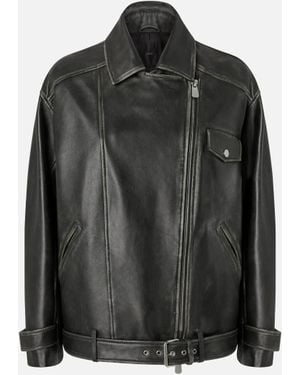 Pinko Leather Biker Jacket - Black