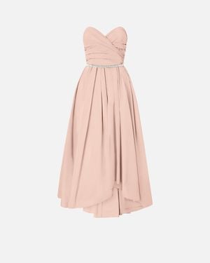 Pinko Elegant Long Dress With Jewel Belt - Pink