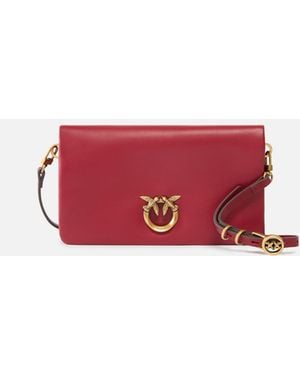 Pinko Pochette Bandolera Pequeño Love Bag Click Soft Horizontal Mini De Piel - Rojo