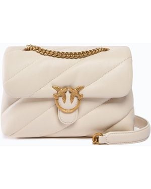 Pinko Small Love Bag Puff Maxi Quilt New Buckle Shoulder Bag - White