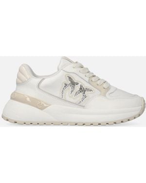 Pinko Chunky Sneakers Mit Satin Und Strass - Weiß