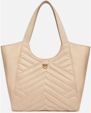 トートバッグ Pinko SHOPPER IN RECYCLED FABRIC QUILT PUZZLE Shopper bag in puzzle-quilted recycled fabric PINKO → Shop
