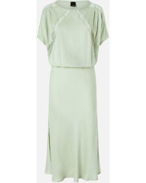 Pinko Midi Dress With Lace Details - Green