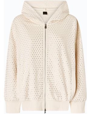 Pinko Fully Rhinestoned Hoodie With Zip - Natural