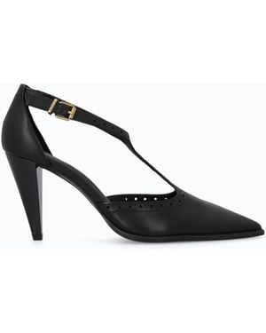 Pinko Pumps T-Strap Aus Leder Mit Hohem Absatz - Weiß