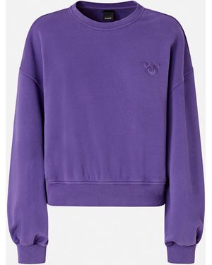 Pinko Sweatshirt With Love Birds Embroidery - Purple