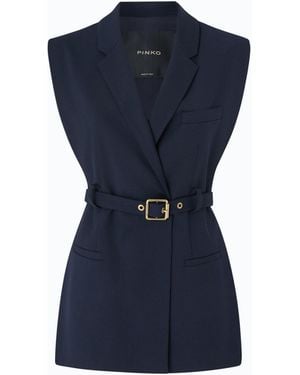 Pinko Seitlich Offene Westenjacke Mit Gürtel - Blau