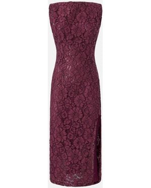 Pinko Floral Lace Dress With Plunging Rear Neckline - Purple