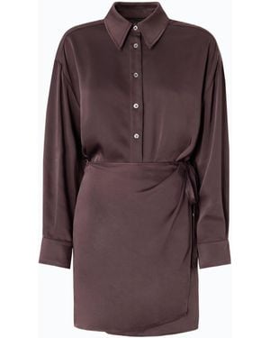 Pinko Mini Dress With Button Fastening - Brown