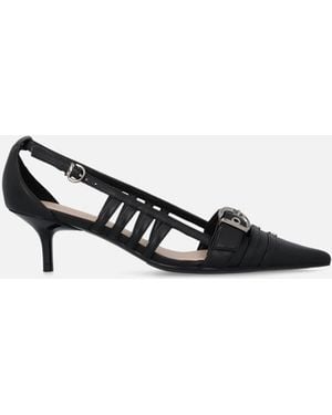 Pinko Spitz Zulaufende Slingback-Pumps Aus Nappaleder - Weiß