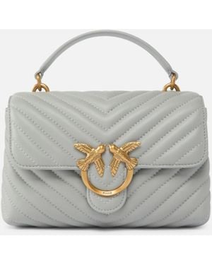 Pinko Mini Handbag Lady Love Bag Puff Chevron - White
