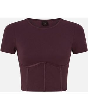 Pinko Bustier Top With Short Sleeves - Purple