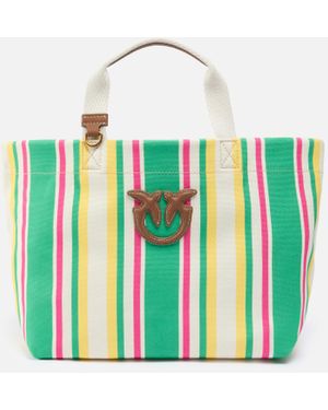 トートバッグ PINKO medium shopper bag in striped canvas Medium shopper bag in striped canvas PINKO → Shop Online