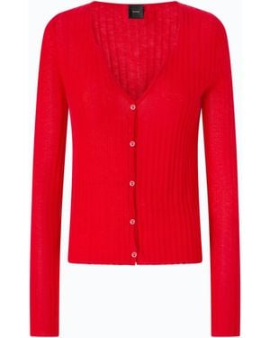 Pinko Cardigan Côtelé Boutonné - Rouge