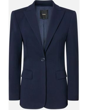 Pinko Fitted Full Milano Knit Jacket - Blue