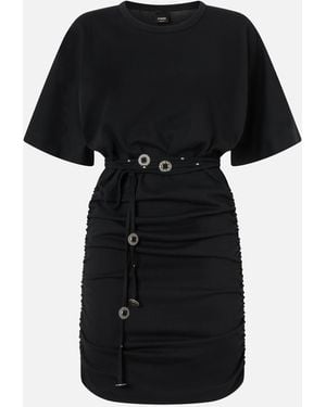Pinko Short Dress With Belt - Black