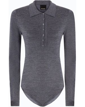 Pinko Merino Wool Bodysuit - Gray