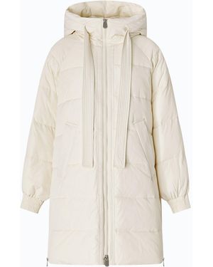 Pinko Long Quilted Down Jacket With Hood - White