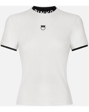 Pinko T-Shirt With And Love Birds Logos - White
