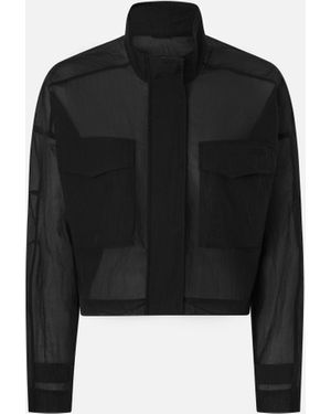 Pinko Short Jacket In Technical Organza-effect Fabric - Black