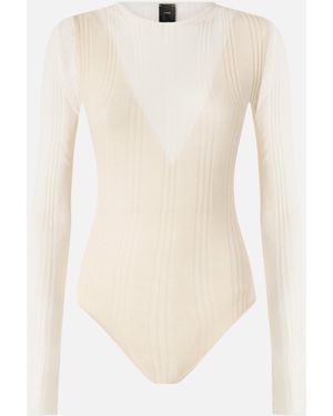 Pinko Bodysuit With Sheer Details - White