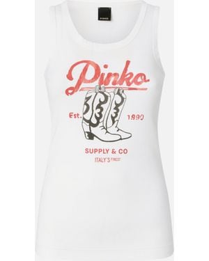 Pinko Sleeveless Tops - White