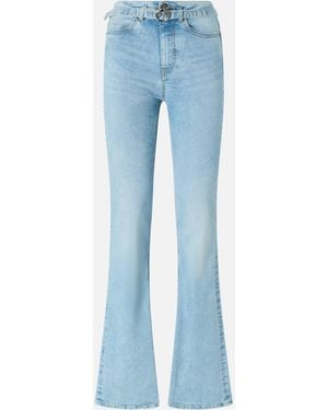 Pinko Light Jeans With Belt And Love Birds Buckle - Blue