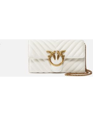 Pinko Portafoglio Love Bag One Wallet Chevron - Bianco