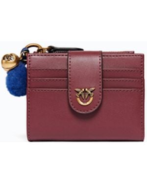 Pinko Multi-Purpose Leather Wallet With Pompom - Pink