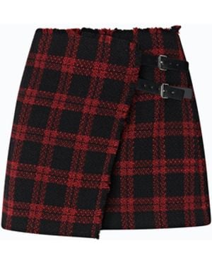 Pinko Wrap Mini Skirt With Check Pattern - White