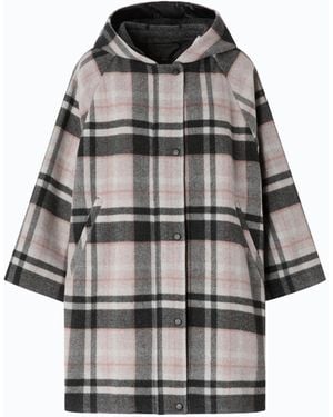 Pinko Capa De Mezcla De Lana A Cuadros - Gris