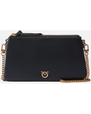 Pinko Leather Mini Double Bag With Shoulder Strap - Multicolour