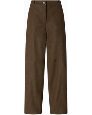 Pinko Straight-Fit Nubuck Leather-Effect Pants - Natural