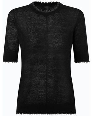 Pinko Camiseta De Media Manga Con Bordados Deshilachados - Negro