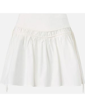 Pinko Short Skirt With Gathering And Drawstring - White