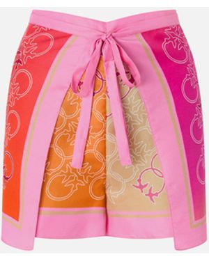 Pinko Pareo Shorts With Love Birds Logo - Pink
