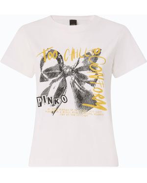 Pinko T-Shirt With Too Chill To Conform Bow Print - White