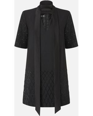 Pinko T-Shirt-Style Dress With Rhinestones - Black