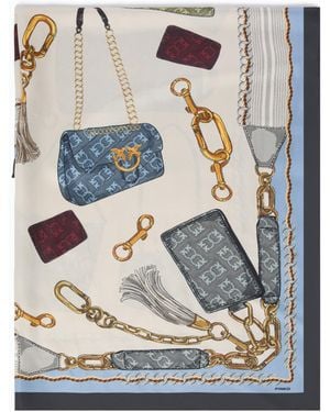 Pinko Tuch Mit Taschenprint - Grau